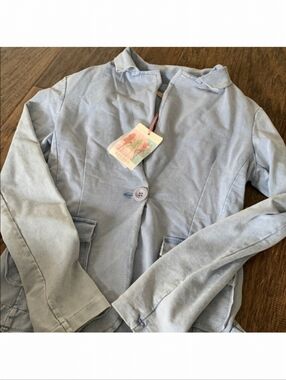 NWT Keysha Light Blue Women's Single-Button Jacket Blazer